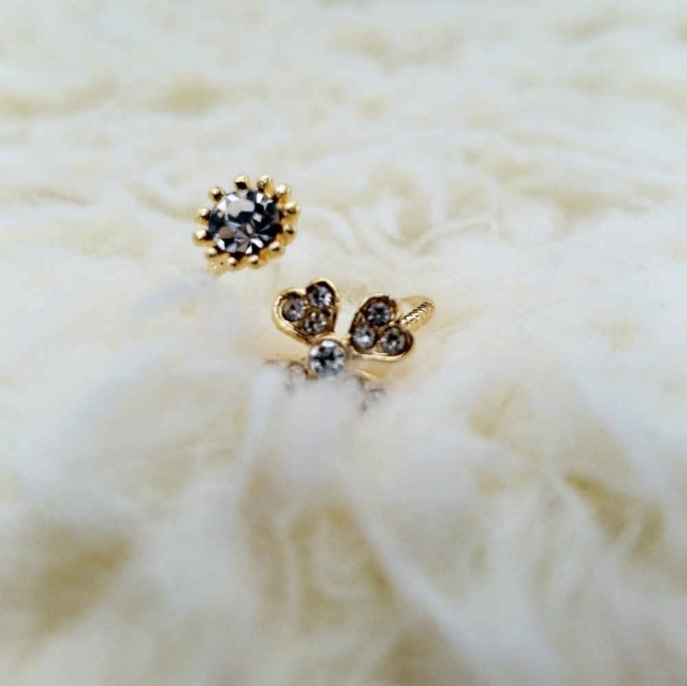 Four leaf Clover adjustable midi ring